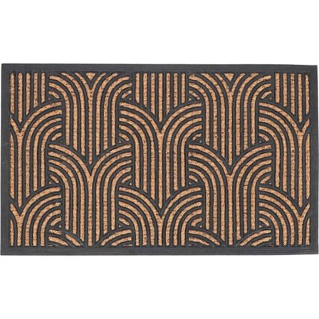 Dørmåtte i kokosfibre og gummi med mønstre 75 x 45 cm Art deco