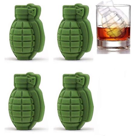 Silikone Isterninger til Whiskey Scotch Cocktails Kaffe Frugtjuice og Vand, Sæt med 4, Silikone Isforme med Granit Æbleform[YJD]