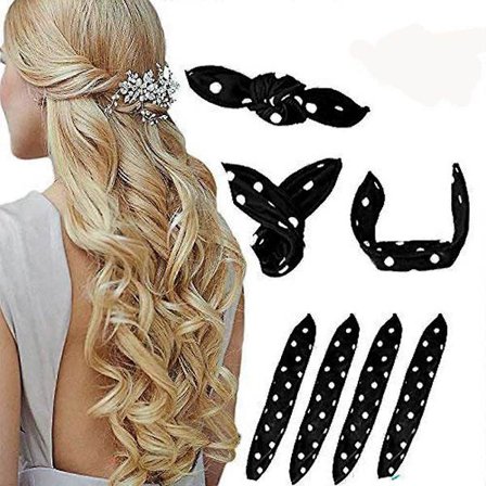 4-pakning skumhårrullere, pute tøyhårrullere, ingen varme sovende myke svampruller for langt, kort, tykt og tynt hår spiral krøller Hai[D]