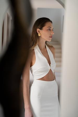 Ella Rose x NA-KD Haut dos nu avec détail sur le devant - Ensembles d'été - Blanc - EU 42