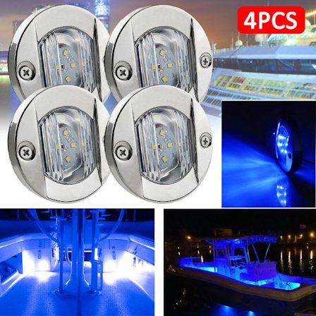 6LED innendørs kabinlys 12V rund yachtlys båtlys(blå)