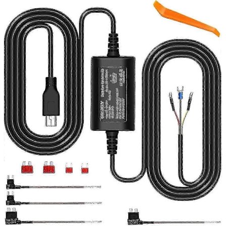 Orskey Dash Cam Hardwire Kit Mini Usb 12v 24v Til 5v Bil Dash Kamera Hard Wire Kit Med Ægte Lav Spænding Og Syvdobbelt Sikkerhedsbeskyttelse - JA