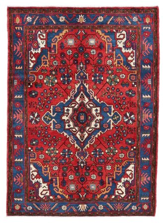 127X190 Tapis D'orient Hamadan Rouge Foncé/Noir (Laine, Perse)