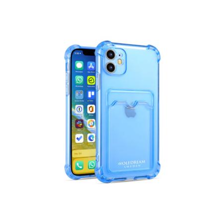 Blå Transparent Mobilskal Med Korthållare Till Iphone 12 Blå