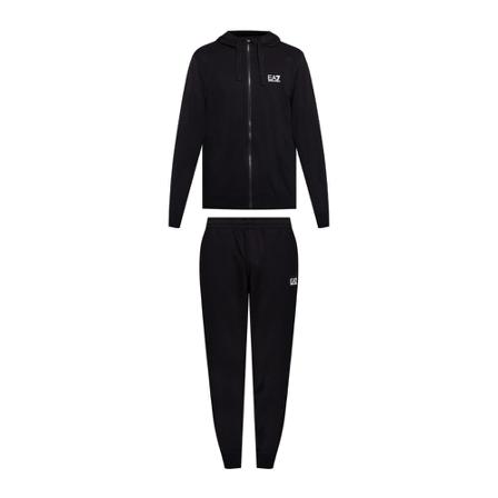 Emporio Armani Ea7, Hoodie & Sweatpants Set Czarny, Mężczyzna, Rozmiar: M