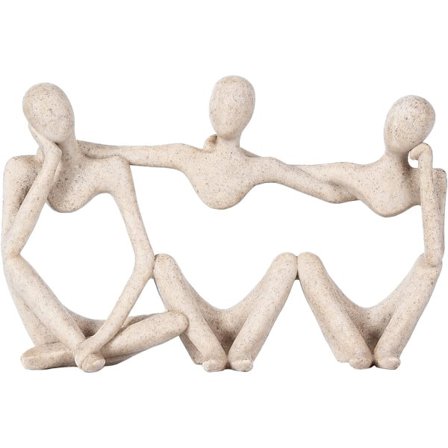 IC Ajattelija-patsas Kultakoriste Abstrakti taideveistos, kultaisen hartsihahmojen kokoelma (yhdistetty runko-hiekkakiveä)