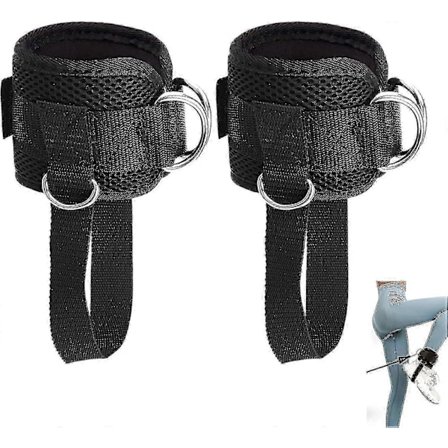 Pakke med 2 fotstropper for kabeltrekk, treningsankelstropper, justerbare polstrede fotløkker, ankelstropper for kabelmaskiner