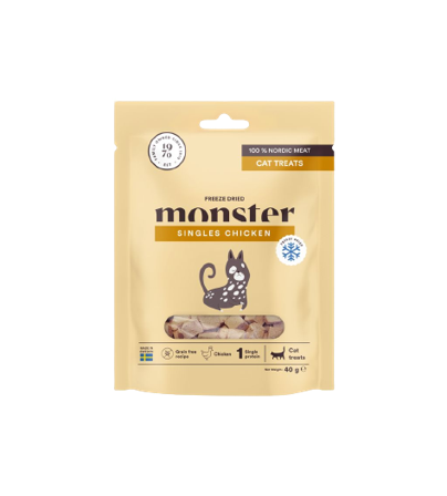 Monster Pet Food - Frysetørket kyllinggodbiter for katter 40 g - Katt - Kattegodteri & kattegress - Belønningsgodbiter katt - ZOO.no