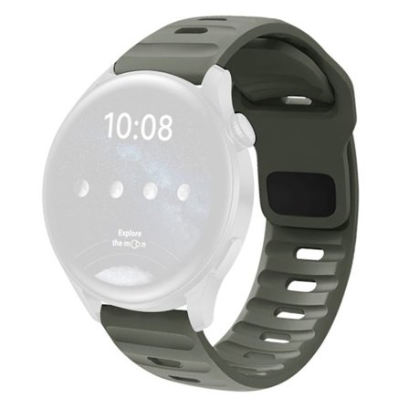 22 mm klockarmband Huawei Watch GT 5 Pro / GT 5 / GT 4 46 mm snabbkoppling fyrkantigt spänne silikonremsa - Grågrön