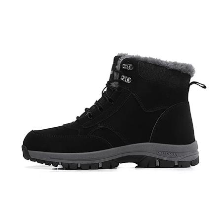 Super Varm Vinter Snö Stövlar Med Päls Plus Storlek 36-47 Vandring Stövlar För Unisex Friluftssneakers Kvinnor Män Höga Topp Stöveldor black 46