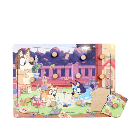 Bluey PUSSEL 12 BITAR Träleksaker Unisex Flerfärgad S