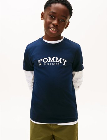 Tommy Hilfiger Monotype Print Graphic T-Shirt - Navy - 176