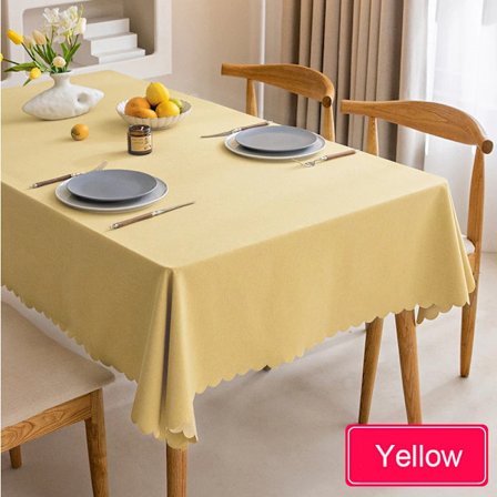 Vattentät Duk Nordisk Bomull och Linne Duk Japansk Stil Enfärgade Dukar För Matbord Soffbord Gul