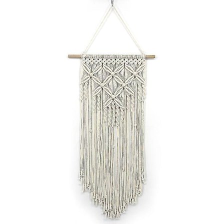 40x70cm Boho Veggdekor Macrame-vev med Sommerfugler Beige