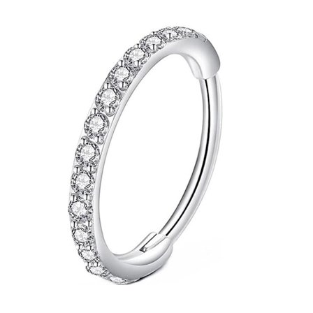 Gångjärnsringar Mikro Zirkonia Örhänge Brosk Näsa Hoop Septum s H4J9 Y8S3