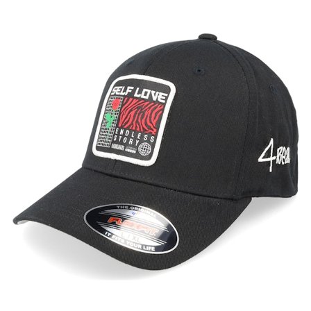 4REAL - Negro flexfit Gorra - Self Love Patch Black Flexfit @ Hatstore