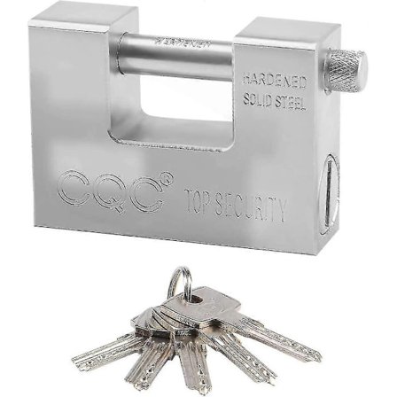 2 stk. Containerhengelås 5 Nøkler 94mm Herdet Solid Stål Kraftige Hengelåser Industriell Rektangulær Hengelås for Container Garasje War-Perfet