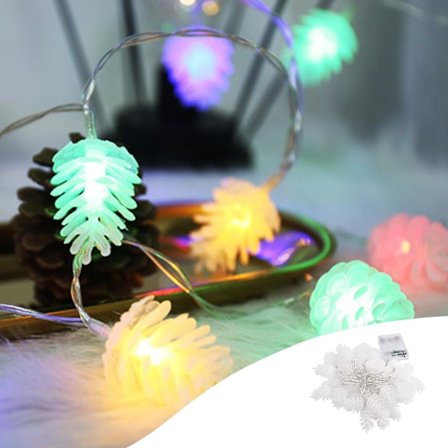 Ljusslinga LED-slinga, julgransbelysning LED-julgransbelysning Dekor för inomhus utomhusfest uteplats bröllop julrea A