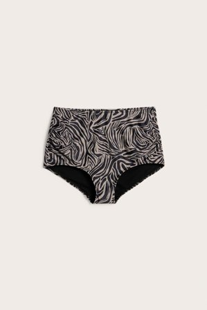 Kappahl | Majtki od bikini, we wzory, z wysokim stanem | Ciemnobeżowy