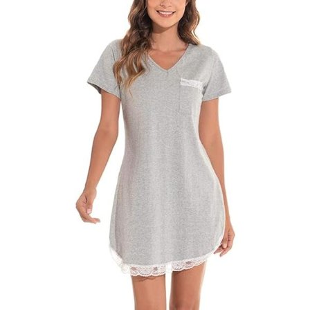 Dam Nattlinne i bomull Kort Nattlinne Sommar Nattlinne i spets wi