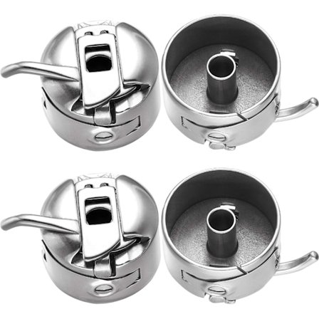 4 Stykker Spolehus til Symaskin Rustfritt Stål Spolehus for Frontmatende Klasse 15 Maskiner