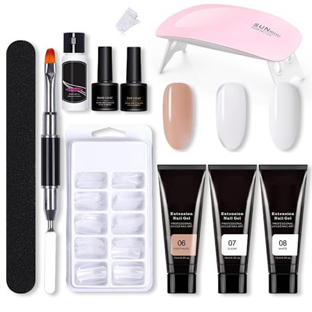 Nagelgel Kit Säker Pålitlig Lättanvänd Förlängning Former Lampa Fil för Nybörjare Salong 11 Delar 05