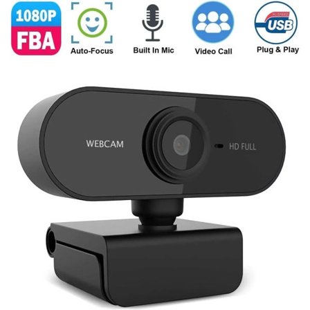 IC Full HD 1080p webbkamera med mikrofon, vidvinkel streaming webbkameror USB webbkamera för videosamtal, videoinspelning, konferenser