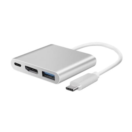 USB-C till HDMI Typ-C till 4K HDMI Adapter 3 i 1 Multiport Adapter USB-C till HDMI Konverter Vit SIURN