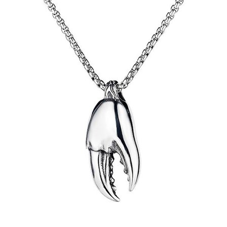 1 st Creative Krabba Klor Hänge Halsband Rostfritt Stål Halskedja Dekoration