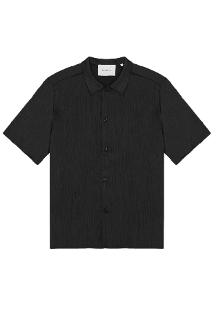 LES DEUX Hector Plissé SS Shirt Skjortor Herr Svart M