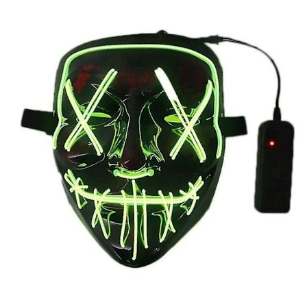Halloween Clubbing Light Up Led Mask Costume Rave Party Purge 3 Modes