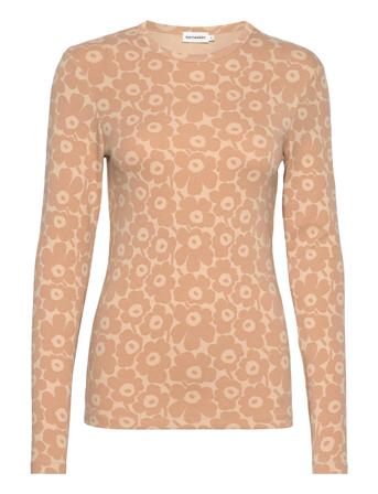 Paljas Unikko T-shirts & Tops Long-sleeved Beige Marimekko*Betinget Tilbud