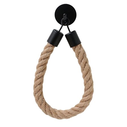 1 stk Svart Hemp Toalettpapirholder Henge Håndkle Tauholder