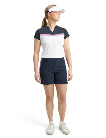 Abacus Lds Brook Stripe Shorts - Navy - 40