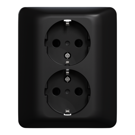 ELKO Dobbel stikkontakt hurtigklemmer RS16 sort