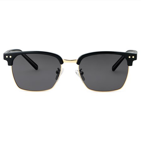 Black & Gold-tone Polarised Browline Sunglasses for Men - Polarised sunglasses