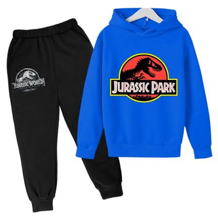 Jurassic Park Dinosaurier Barnkläder Huvtröjor + Set Pojkar Flickor Semesterpresent Sweatshirt Vår Höst Kappa Sportdräkt Black 120cm