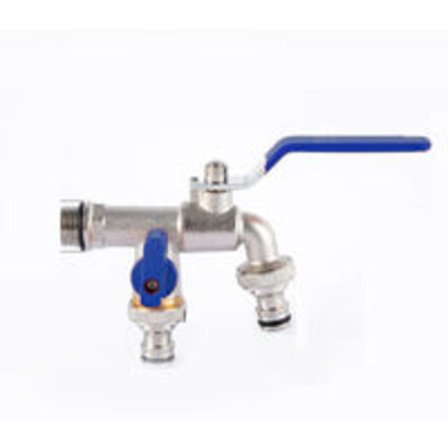 Havevandhane med dobbelt hane, messingvandhane, 3/4 tommer måler i høj kvalitet