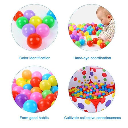 100 kpl Monivärisiä Pehmeitä Kuoppapalloja, Muoviset Leikkipallot Meripallot Paksummat Leikkialtaan Pallot