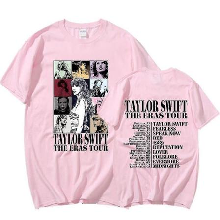 Unis Pop Taylor Swift The Eras Tour Painettu T-paita Painettu T-paita/Huppareita Hupullinen Pusero Pusero Yläosat Rennot Blousit 2-22 vaaleanpunainen 