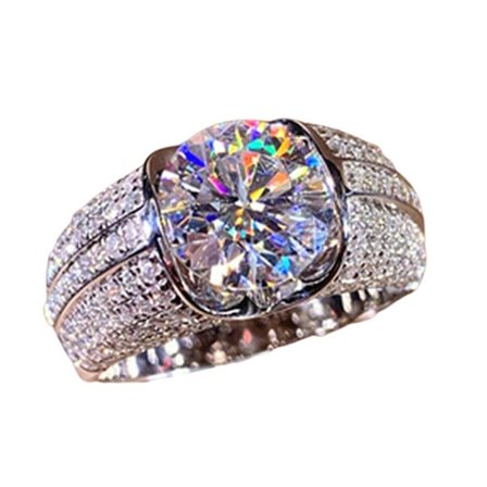 Kvinnoring Enkel Smakfull Legering Kubisk Zirkonia Inbäddad Perfekt Present Finger Ring För Fest