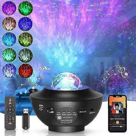 Led Galaxy Projector Light Starry Sky Star Bluetooth Music Night Light Remote