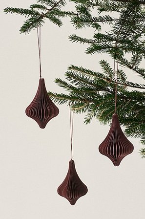 Jotex - Zawieszka Dekoracyjna, 3 Sztuki Bordo - EDEN - Kup Ozdoby choinkowe firmy Jotex