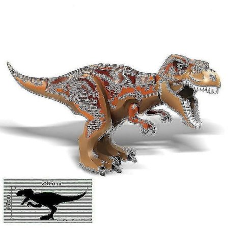 1 stycke Jurassic Stora Dinosaurie Byggklossar T-rex Quetzalcoatlus Spinosaurus Actionfigurer Leksaker - FÄRG: T-Rex brun