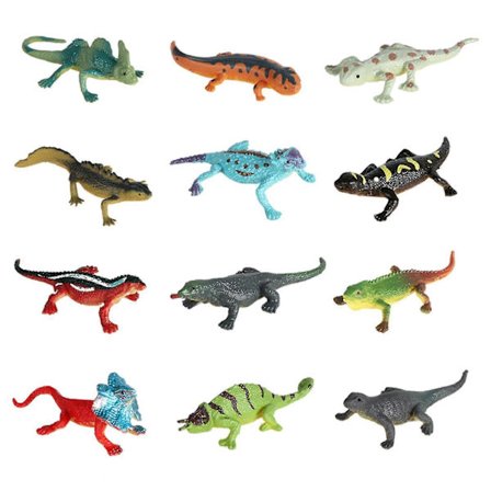 12 kpl Realistisia eläinhahmoja Keräilyyn Juhlatarvikkeet Lisko