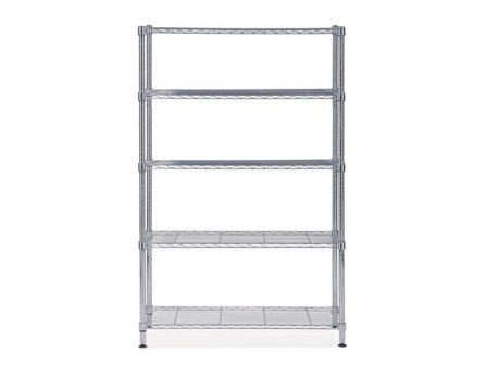 ALBA Hylla 5 hyllplan 200x120x35 kromad metall - Lyreco - Kontorsmöbler och inredning - Skåp och hyllor - Hyllor