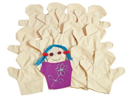 Handdockor canvas Gör din egen 12/fp - Lyreco - Skola och förskola - Lekmaterial - Handdockor