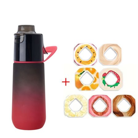 750 ml duftvannflaske med 7 smakskapsler, lekkasjesikker med sugerør, egnet for utendørs sport, barnegavene