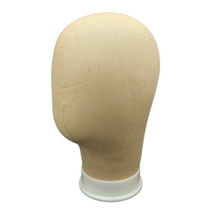 TG Canvas Block Hode Mannequin Hode for å lage parykk Hatt Styling Khaki 56cm