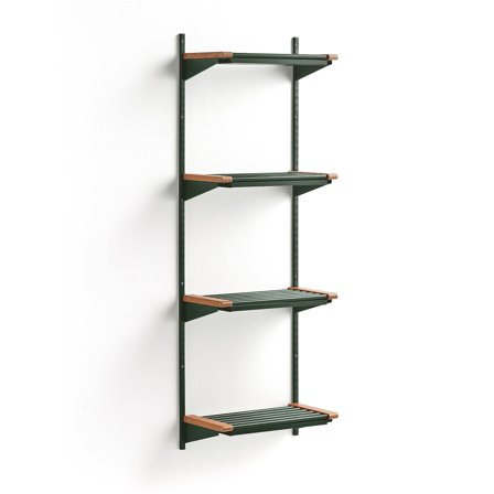 Wandgarderobenschrank JEPPE mit 4 Schuhböden, Grundelement, 1790x600x310 mm, grün/eiche